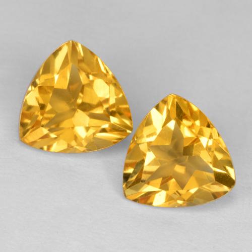 Deep Golden Orange Citrine Gem - 1.2ct Trillion Facet (ID: 566185)