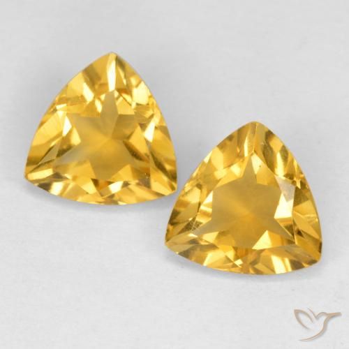 1.91ctw Natural Medium-Dark Golden Citrine, Trillion, VS