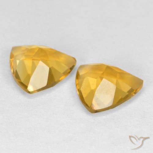 Citrine Gemstones in 7 x 7 mm (calibrated) Size for Sale, Citrine Stones in Medium-Dark Golden Color