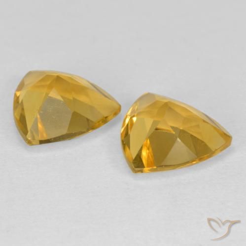 Citrine Gemstones in 7 x 7 mm (calibrated) Size for Sale, Citrine Stones in Medium Golden Color