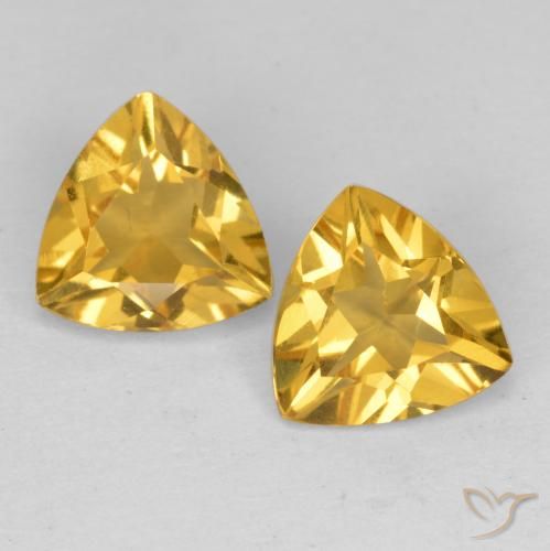 1.82ctw Natural Medium Golden Citrine, Trillion, VS