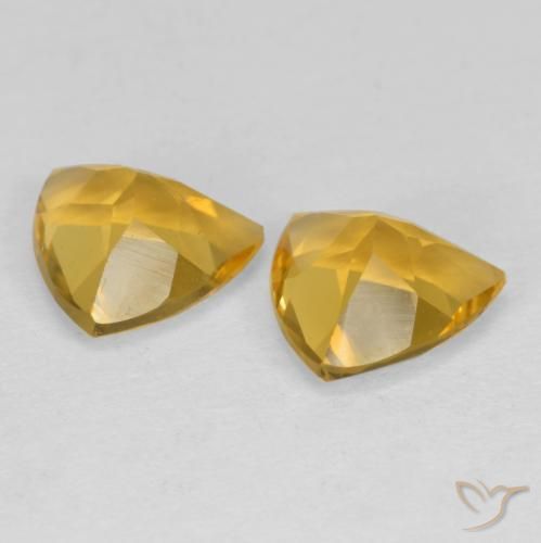 Citrine Gemstones in 7 x 7 mm (calibrated) Size for Sale, Citrine Stones in Medium Golden Color