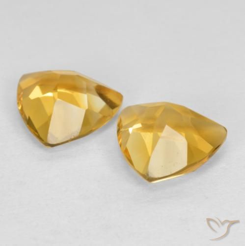 Citrine Gemstones in 7 x 7 mm (calibrated) Size for Sale, Citrine Stones in Golden Orange Color