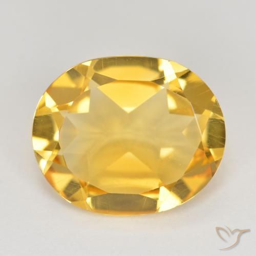 3.44ct Natural Medium Gold Citrine, Oval, VS