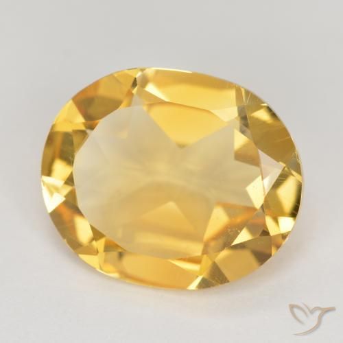 3.44 ct Golden Citrine Stone, Natural Citrine in Oval Facet Shape for Sale