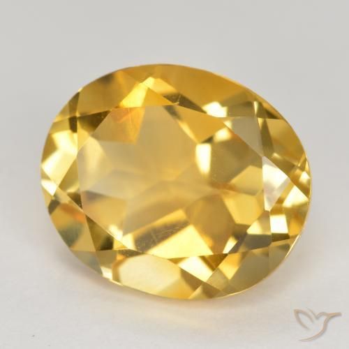 4.73 ct Golden Citrine Stone, Natural Citrine in Oval Facet Shape for Sale