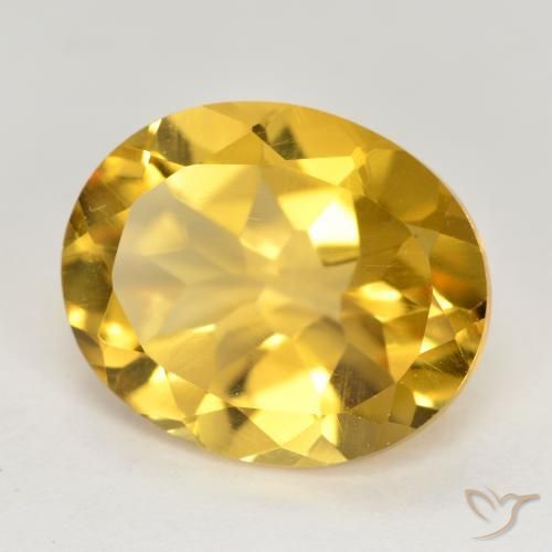 4.27 ct Golden Citrine Stone, Natural Citrine in Oval Facet Shape for Sale