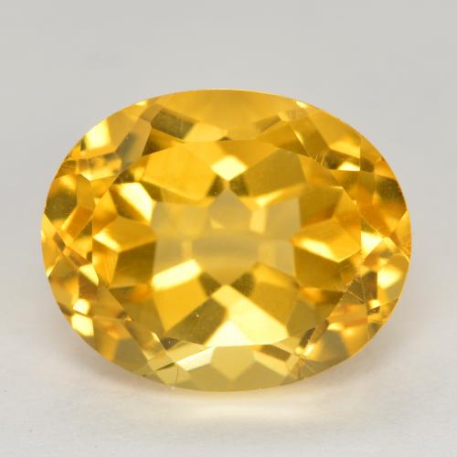 Medium Golden Citrine Gem - 5.6ct Oval Facet (ID: 566300)