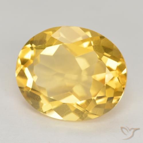 4.57 ct Golden Citrine Stone, Natural Citrine in Oval Facet Shape for Sale