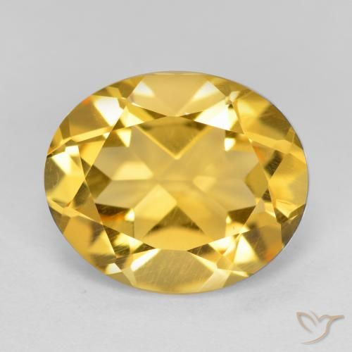 3.91ct Natural Medium Golden Citrine, Oval, VS