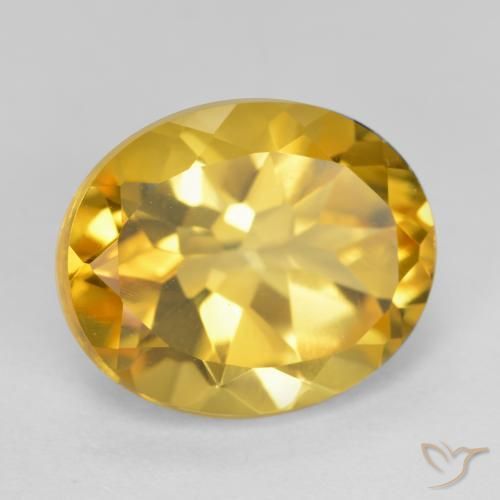 4.90 ct Golden Citrine Stone, Natural Citrine in Oval Facet Shape for Sale