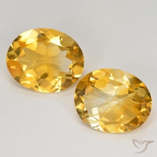 7.42 ct Yellow Citrine, 12.1 x 9.9 mm Oval Cut From Brazil, Photo A