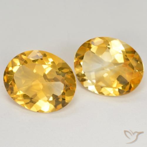 7.42 ctw Golden Citrine Stones, Natural Citrine in Oval Facet Shape for Sale