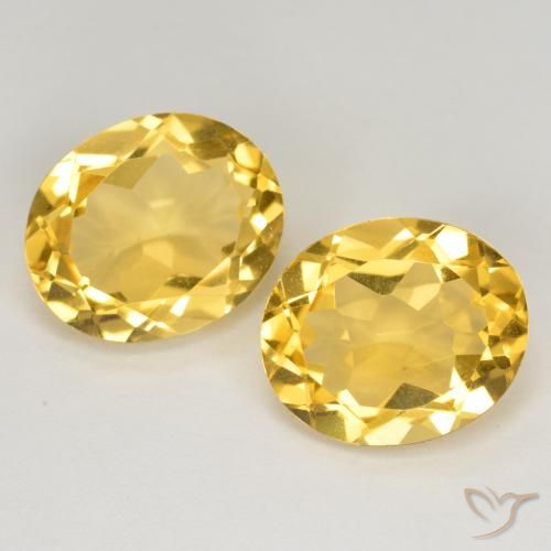 7.89 ct Yellow Citrine, 11.9 x 9.9 mm Oval Cut From Brazil, Photo A