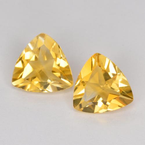 Bright Gold Citrine Gem - 0.9ct Trillion Facet (ID: 566562)