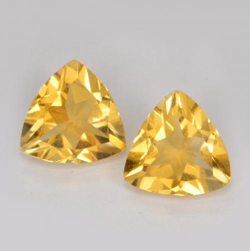 Bright Gold Citrine Gem - 0.9ct Trillion Facet (ID: 566563)