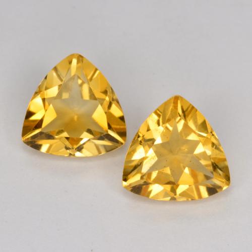 Golden Orange Citrine Gem - 1ct Trillion Facet (ID: 566565)