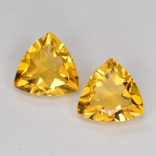 Golden Citrine Gem - 0.9ct Trillion Facet (ID: 566566)