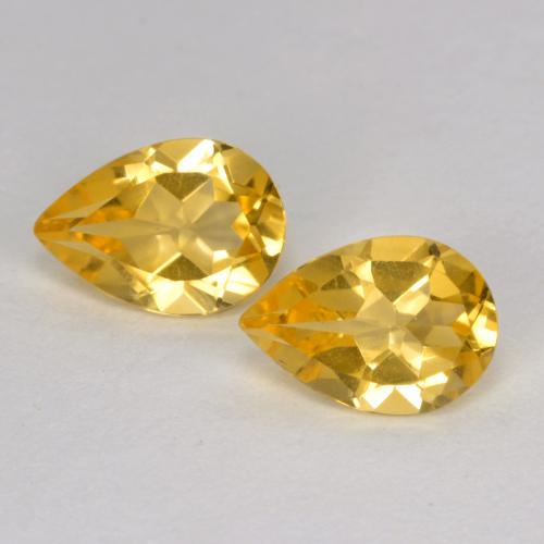 Medium Golden Citrine Gem - 0.6ct Pear Facet (ID: 566567)