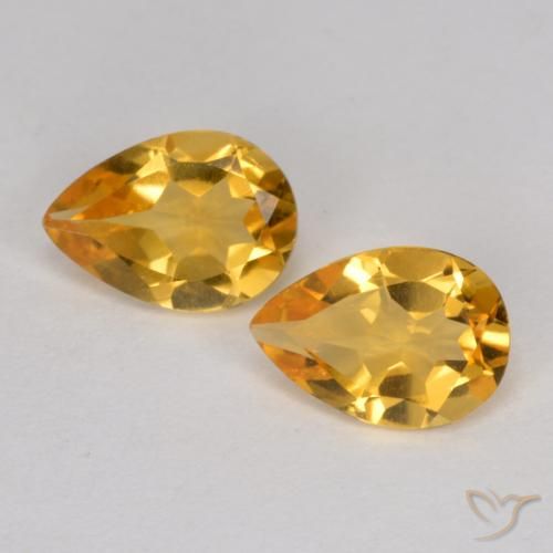 1.1 ct Yellow Citrine, 7.1 x 5 mm Pear Cut From Brazil, Photo A