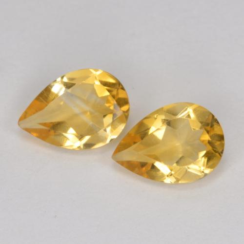Orange Doré Citrine gemme - 0.6ct Poire facette (ID: 566570)