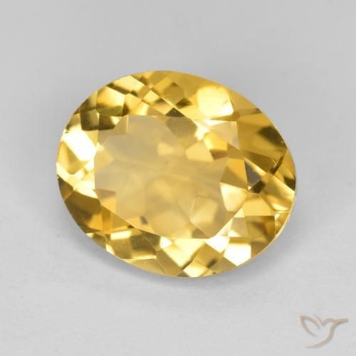 3.97 ct Golden Citrine Stone, Natural Citrine in Oval Facet Shape for Sale