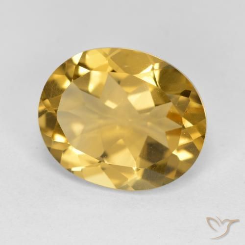 4.28 ct Golden Citrine Stone, Natural Citrine in Oval Facet Shape for Sale