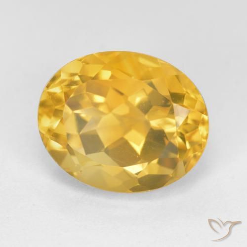 5.64 ct Golden Citrine Stone, Natural Citrine in Oval Facet Shape for Sale