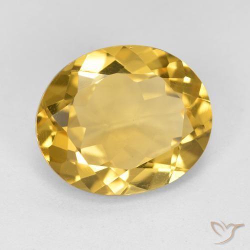 3.89 ct Golden Citrine Stone, Natural Citrine in Oval Facet Shape for Sale