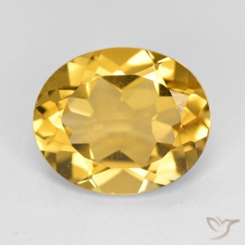 Medium Golden Цитрин Камень - 4.2ct Фасетный Овал (ID: 566683)
