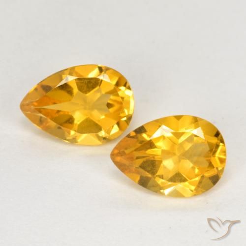 1.26ctw Natural Bright Gold Citrine, Pear Shape, VS