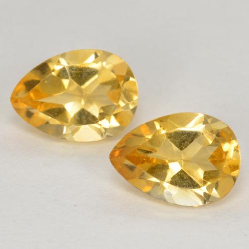 Medium Gold Citrine Gem - 0.7ct Pear Facet (ID: 566690)