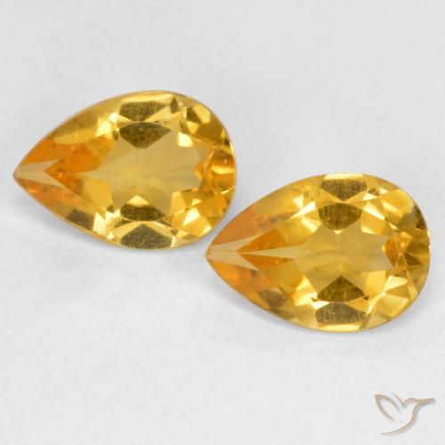 1.14 ct Yellow Citrine, 7.1 x 5.1 mm Pear Cut From Brazil, Photo A
