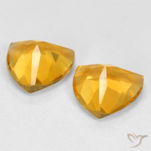 Citrine Gemstones in 7 x 7 mm (calibrated) Size for Sale, Citrine Stones in Dark Golden Color