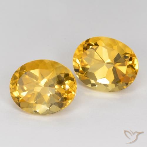 7.71 ctw Golden Citrine Stones, Natural Citrine in Oval Facet Shape for Sale