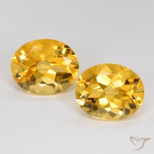 6.95 ct Yellow Citrine, 11 x 9.1 mm Oval Cut From Brazil, Photo A