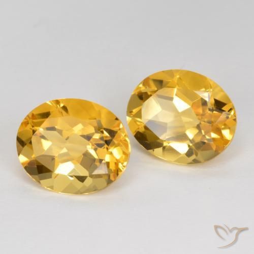 6.95 ctw Golden Citrine Stones, Natural Citrine in Oval Facet Shape for Sale