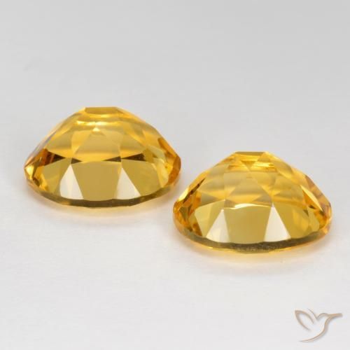 Citrine Gemstones in 11 x 9 mm (calibrated) Size for Sale, Citrine Stones in Medium-Dark Golden Color