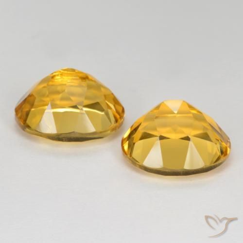 Citrine Gemstones in 11 x 9 mm (calibrated) Size for Sale, Citrine Stones in Medium-Dark Golden Color