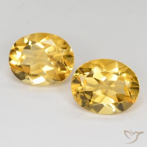 6.64 ct Yellow Citrine, 10.9 x 8.8 mm Oval Cut From Brazil, Photo A