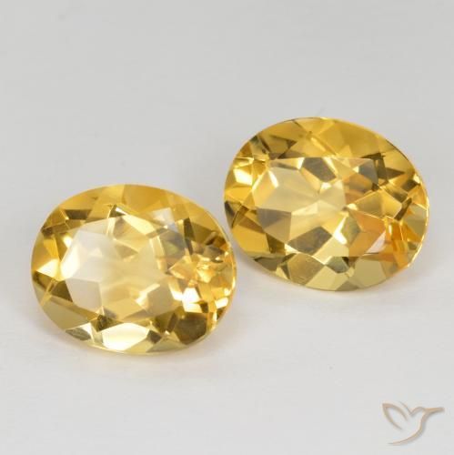 6.64 ctw Golden Citrine Stones, Natural Citrine in Oval Facet Shape for Sale