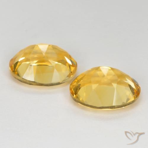 Citrine Gemstones in 11 x 9 mm (calibrated) Size for Sale, Citrine Stones in Medium Golden Color