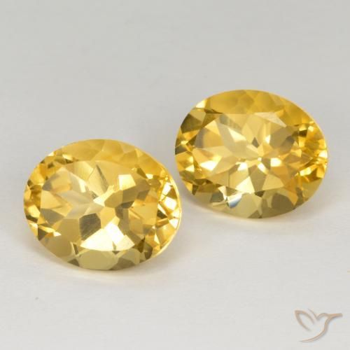 7.08 ctw Golden Citrine Stones, Natural Citrine in Oval Facet Shape for Sale