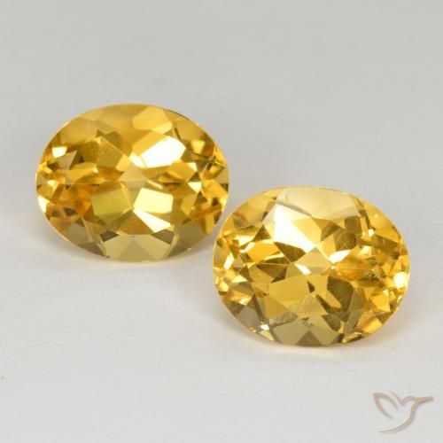 6.64 ctw Golden Citrine Stones, Natural Citrine in Oval Facet Shape for Sale