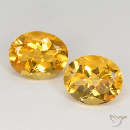 Orange doré profond Citrine gemme - 3.5ct Ovale facette (ID: 567541)