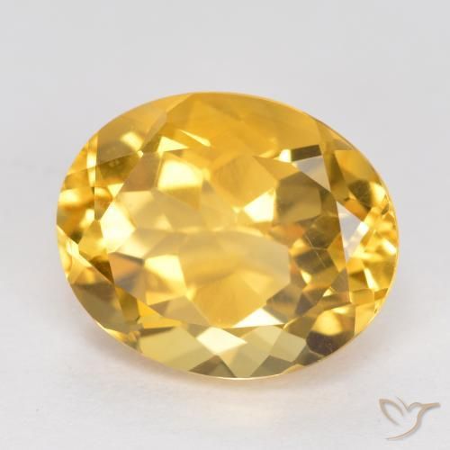 3.59 ct Golden Citrine Stone, Natural Citrine in Oval Facet Shape for Sale