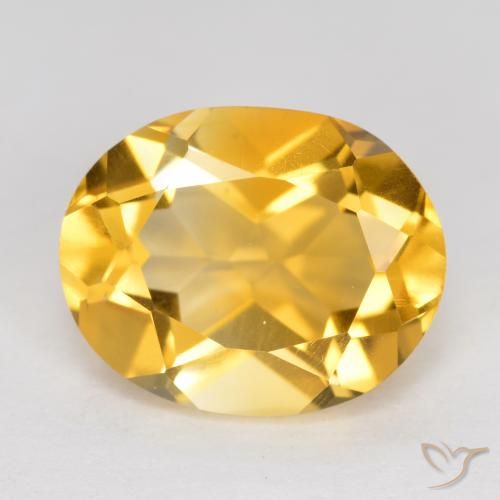 3.44ct Natural Bright Gold Citrine, Oval, VVS-VS