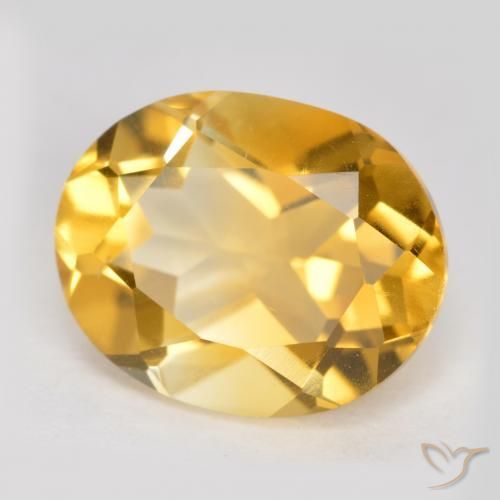 3.44 ct Golden Citrine Stone, Natural Citrine in Oval Facet Shape for Sale