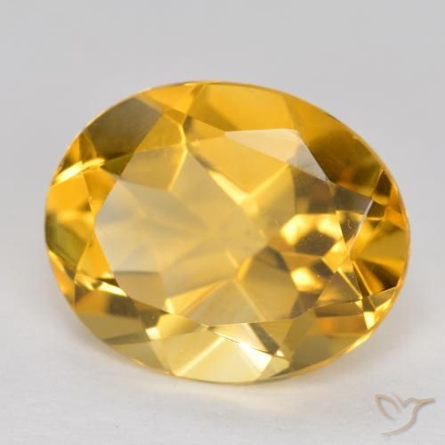 3.14 ct Golden Citrine Stone, Natural Citrine in Oval Facet Shape for Sale