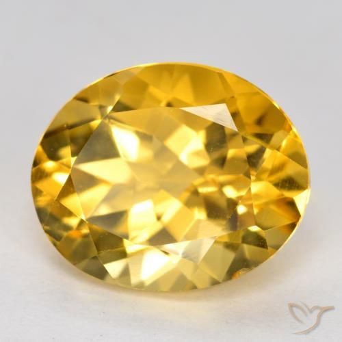 3.43 ct Golden Citrine Stone, Natural Citrine in Oval Facet Shape for Sale